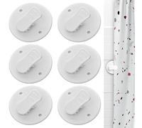 WeddHuis 6 Pezzi Clip per Tenda da Doccia Autoadesive Antivento Protezione Spruzzi Ganci per Fissaggio Accessori Intelligenti (2 Pollici) (Bianco)