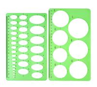 WeddHuis modello di stencil circolare 2 pezzi, stencil circolare, stencil circolare per dipingere, righello circolare per ausili per disegnare, stencil quilling (verde trasparente)