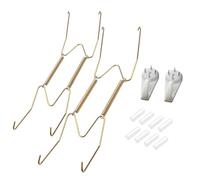 WeddHuis Set da 2 Pezzi 8“ grucce per Piatti e set di 8 custodie protettive trasparenti da Parete in Acciaio Inox Compatibile Piatti Decorativi Ganci per Piatti diaplay Holder Ganci da Parete