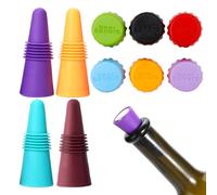 WeddHuis Set di 4 Tappi per Bottiglie con 6 Tappi per Birra, Tappi per Vino, Tappi per Spumante (multicolore)