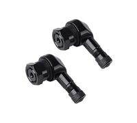 WeddHuis Tiges de valve d'angle en aluminium pour pneus de moto/vélo à 90 degrés - lot de 2, couleur noire