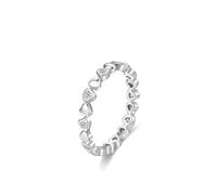 Wedding - Anelli da donna, a forma di cuore vintage con moissanite, in argento 9 K, misura 12 (16,6)