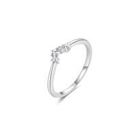 Wedding - Anello in argento a forma di stella, con taglio rotondo, diamante 9 K, misura 63 (20,1)