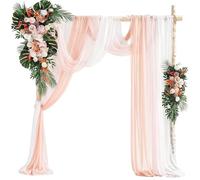 Wedding Arch Flowers Kit, Artificial Flower Arch Decor, Wedding Decor with Drapes, Be Suited to Banquet, Party, Wedding Decor Ceremony and Background Decoration(P)