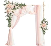 Wedding Arch Flowers Kit, Artificial Flower Arch Decor, Wedding Decor with Drapes, Be Suited to Banquet, Party, Wedding Decor Ceremony and Background Decoration(A)