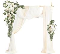 Wedding Arch Flowers Kit, Artificial Flower Arch Decor, Wedding Decor with Drapes, Be Suited to Banquet, Party, Wedding Decor Ceremony and Background Decoration(S)
