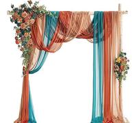 Wedding Arch Flowers Kit, Artificial Flower Arch Decor, Wedding Decor with Drapes, Be Suited to Banquet, Party, Wedding Decor Ceremony and Background Decoration(G)