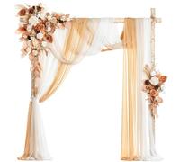 Wedding Arch Flowers Kit, Artificial Flower Arch Decor, Wedding Decor with Drapes, Be Suited to Banquet, Party, Wedding Decor Ceremony and Background Decoration(J)