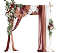 Wedding Arch Flowers Kit, Artificial Flower Arch Decor, Wedding Decor with Drapes, Be Suited to Banquet, Party, Wedding Decor Ceremony and Background Decoration(N)