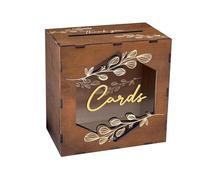 Wedding Card Box, Rustic Wooden Decor, 9.84x9.84x5.9 Inches Acrylic Window, Vintage Keepsake Case, Lifestyle Gadgets for Party Rehearsal Dinner Ceremony Mountain Holiday, Event Accessory for Daily Use