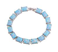 Wedding Gift Color Blue Fire Opal Bangles for Women Women s Fashion Plated Blue 19cm