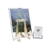 Wedding Guest Book - Guest Sign in Book | Heart Guest Book Sign | Wedding Heart Guest Book Drop Box for Reception Romantic Stylish Drop Top Frame