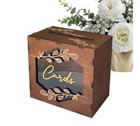 Wedding Money Box Vintage Rustic Wooden Organizer With Acrylic Window