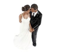 Wedding Party Resin Groom Bride Black Couple Statuetta Cake Stand Topper