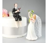 Wedding Resin Groom Cattura la sposa Figurine Cake Stand Topper Accessori