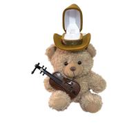Wedding Ring Box, Plush Dog Engagement Ring Holder, 3.94x3.94x6.3 inches, Cute Jewelry Organizer, Unique Band Storage Case for Proposal Valentine's Day Marriage Ceremony, Couples Bride Groom Romantic