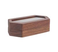 Wedding Ring Boxes for Ceremony, Wooden Double Ring Holder, 3.94 x 1.97 x 1.1inches, Rustic Engraved Organizer, Soft Velvet Interior, Secure Magnetic Closure, for Engagement, Bridal Party, Proposal