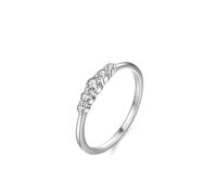 Wedding Ring - Fede nuziale da donna, in argento, 1,5 mm, 5 pietre, misura per donna alla moda, 56.5, Argento sterling, Zirconia cubica