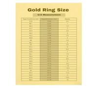 Wedding Ring Size Poster Jewelry Reference Chart Studio Wall Decor