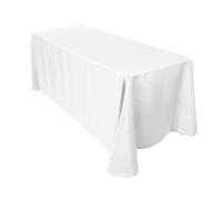 Wedding Supply - Tovaglia rettangolare, in cotone e poliestere, dimensioni: 177,8 x 320 cm, ideale per matrimoni, cene e feste di compleanno, Tessuto, Single, Bianco