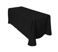 Wedding Supply Tovaglia rettangolare in cotone e poliestere per matrimoni, cene e feste di compleanno,228,6 x 396,2 cm, Tessuto, Single, Nero