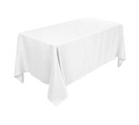 Wedding Supply Tovaglia rettangolare in cotone e poliestere per matrimoni, cene e feste di compleanno, 70 x 144 Pollici, Tessuto, Single, Bianco