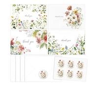 Wedding Thank You Cards | Watercolor Floral Blessing Message Notes,4 Pieces Thank You Notes with Envelope | for Birthday Party Mothers Day Wedding Bridal Shower