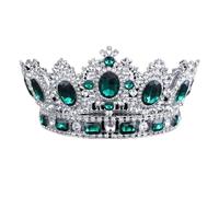 Wedding Tiara Bridal Tiara Crown Lady Crown Crown Circle Tiara e Crystal Hair Jewelry Tiara (colore: Whtie, colore metallico: argento) (argento verde)