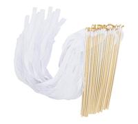 Wedding Wands, 50 Pieces Fairy Sticks, 11.81 inches Heavy Duty Wand Streamers Decoration Prop with Bell for Wedding Send-Off, Bridal Shower, Holiday Celebration and Party