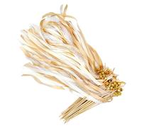 Wedding Wands Set, 50 Pieces Fairy Sticks, Streamer Ribbon with Bells, Elegant Party Send-Off Props, Decorative Handheld Celebration Accessory for Wedding, Bridal Shower, Holiday, Event