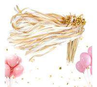 Wedding Wandsmagic, streamer a nastro con campana, oggetti di scena da sposa, eleganza gioiosa, a portata di mano da trasportare, 50 pezzi, per la raccolta o la celebrazione all'aperto