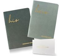WeddingGiftsWedding Libro dei voti per lui e per lei, con lamina d'oro morbida al tatto, incisione, accessori essenziali per matrimoni (XZ-HH-Sage)