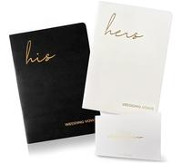 WeddingGiftsWedding Libro dei voti per lui e per lei, con lamina d'oro morbida al tatto, incisione, accessori essenziali per matrimoni, (XZ-HH-nero)