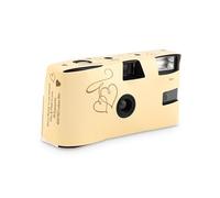 Weddingstar Fotocamera usa e getta con flash, macchina fotografica a pellicola monouso da 35 mm per bomboniere di nozze o feste, cuori incantati dorati (confezione da 10)