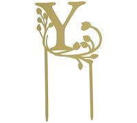 Weddingstar Lettera Y moderna fiaba monogramma acrilico cake topper oro metallizzato
