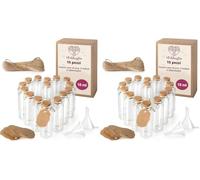 WeddingTree 15 Vasetti Vetro Piccoli, Set di Provette Vetro Matrimoni con Tappi di Sughero e Ciondoli a Cuore - Come Regalo per Gli Invitati al Matrimonio, Decorazione, Portaspezie (Confezione da 2)