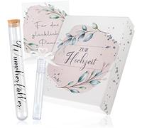 WeddingTree Scatola regalo con coperchio per soldi matrimonio - Scatola regalo sorpresa per gli sposi - Scatola per regalo con provetta per biglietto d'auguri e bolle di sapone