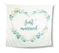 WeddingTree Telo “Just Married” per Il Matrimonio - Cuore da Ritagliare e 2 Forbici - Gioco per Gli sposi - Decorazione con Foto