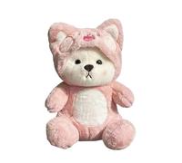 wedfcvrt 28cm orsacchiotto di Cappello rimovibile orsacchiotto peluchepeluche morbido,Donne Regalo per Fidanzate Orsetto per Anniversario Compleanno e Regali di San Valentino Rosa