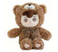 wedfcvrt 30 cm,Peluche a forma di orso con faccia da anime,orsacchiotto con faccia da anime,cuscino con orsacchiotto con faccia da anime, adatto come regalo per bambine, neonati, compleanno