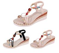 Wedges - Sandali estivi da donna, con zeppa, modello Espadrilles Y2K, sandali estivi da donna, larghezza H, per il tempo libero, sandali da donna, bianco, 40 EU
