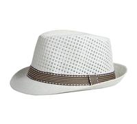 Wedhapy Cappelli Fedora in Paglia da Uomo Cappello Fedora in Paglia Strutturato Traspirante con Fodera Assorbente Il Sudore Rustico Impacchettabile per Uomo Donna Beige