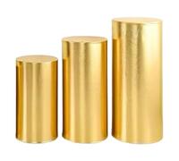 Wedhapy Coperchio cilindri per Feste coperture per Supporti per cilindri Decorazioni per Feste 3pcs coperture per bocconcini Elastici per Le Fili di Piede di piedistallo in Metallo Dorato
