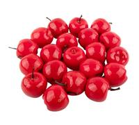 Wedhapy Mini Mele Mele Artificiali 20 Pezzi 1,2x1,4 pollici Simulazione Realistica Mini Mele di Natale Mele finte decorative che non sbiadiscono per la fotografia di feste di Natale