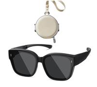 Wedhapy Occhiali da Sole Che Si Adattano sopra Gli Occhiali da Vista da Sole con Protezione UV sopra Gli Pieghevoli Leggeri Antiscivolo per Camminare Guidare Viaggiare Pescare Style1