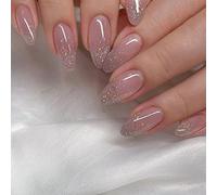 Wedity 24 PZ Moon Stars Fake Nail Amore Cuore Onda Della Perla Acrilica Unghie False Stampa su Unghie Puntate Artificiali False Nails per le Donne Ragazze (D)