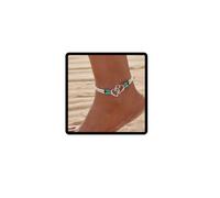 Wedity Amore Cavigliere Cuore a Cuore Turchese Bead Cavigliera Braccialetti Estate Beach Elastic Foot Chain Gioielli per le Donne Ragazze (bianco)