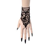 Wedity Braccialetti gotici Spider Net,Bracciale nero con anello,Accessorio per costume di Halloween