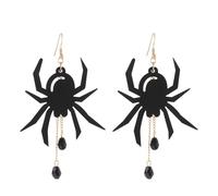 Wedity Halloween Wing Orecchini Divertente Zucca Bat Spider Moon Orecchini Gothic Skull Scheletro Orecchini di Goccia Gioielli per le Donne Ragazze (Ragno nero)