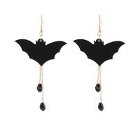 Wedity Halloween Wing Orecchini Divertente Zucca Bat Spider Moon Orecchini Gothic Skull Scheletro Orecchini di Goccia Gioielli per le Donne Ragazze (Pipistrello nero)